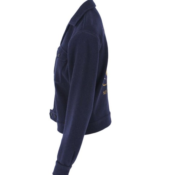 Double RL RRL Ralph Lauren Dragon Shirt Jacket Navy Blue Wool Small - Picture 4 of 5